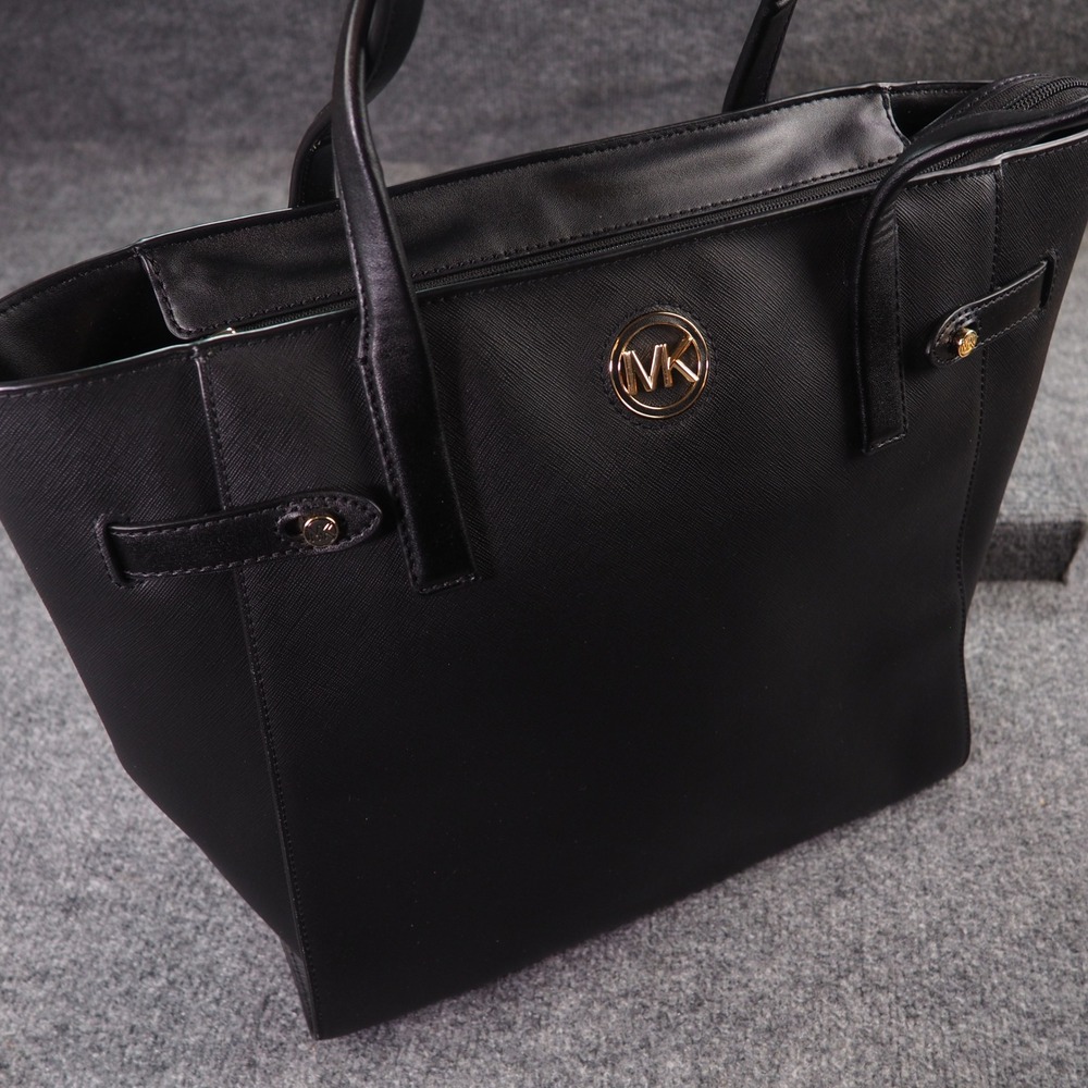 Michael Kors Greenwich Tote Black Saffiano Leather Shoulder Bag 35S2GNMT3L